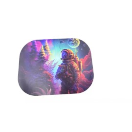 Unbranded Rolling Tray with Magnetic Lid Cover 7" x 5.5" space theme