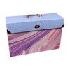 Cathedral Products Purple Abstract 19-Pocket Expanding Box File with Rose