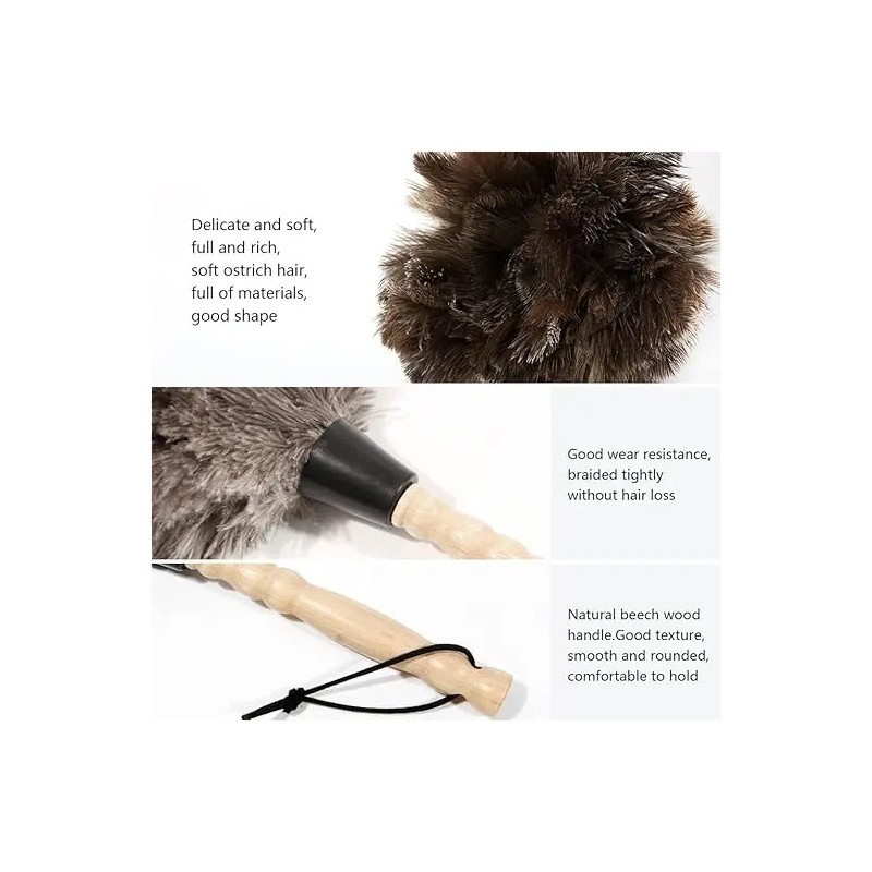 Ostrich Feather Duster Fluffy Natural Genuine Ostrich Feathers Eco-Friendly Reusable