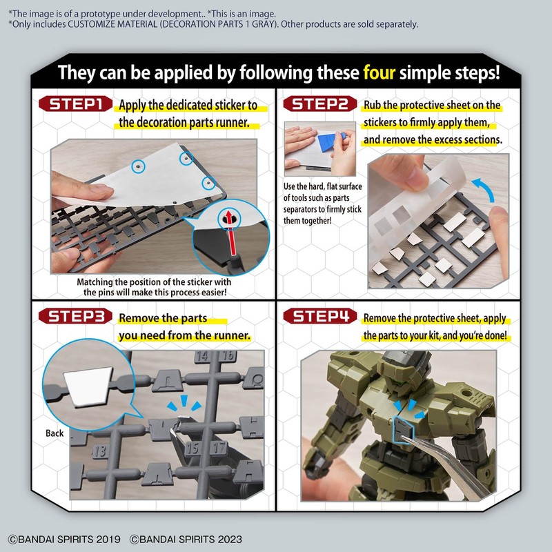 BANDAI SPIRITS(バンダイ スピリッツ) 30MM Customized Material (Decoration Part 1, Gray)