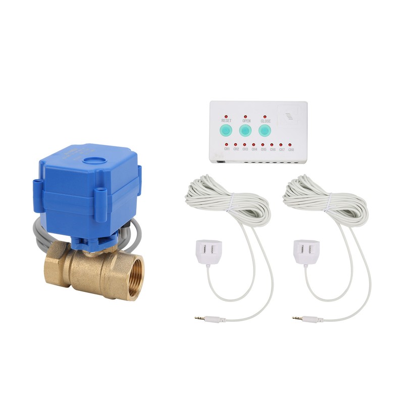 Alarm Sensor Single Brass Ball Valve DualWay Water Leaking Detection