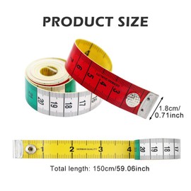 Portable Dual-Sided Fabric Measuring Tape, Flexible PU Soft Tape Measure with Inches and Centimeters, Anti-Slip Durable Ruler for Tailors, Dressmakers, Sewing, Body Measurements, DIY Crafting