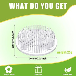 4pcs Flower Frog Plastic Flower Pins Floral Frog for Arrangements Vase Japanese Floral Arrangement for Plant Round Flowers Frogs Flowers Frogs Arranger Tools(Color:Transparent)