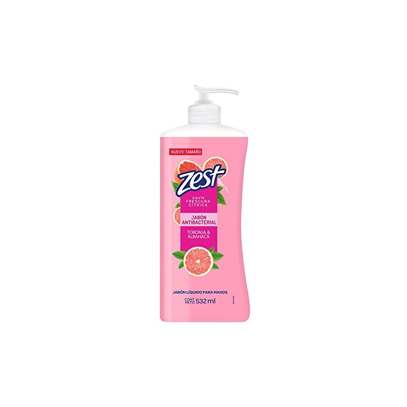 Zest Zest Jabon Liquido Para Manos Toronja y Albahaca 532Ml