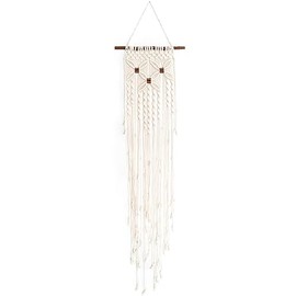 Solid Oak Macrame WALLHANG KIT 3 Flowers, Off-White, One Size