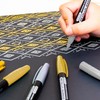 BAZIC Permanent Markers Metallic Silver Gold, Fine Line Sparkle Coloring