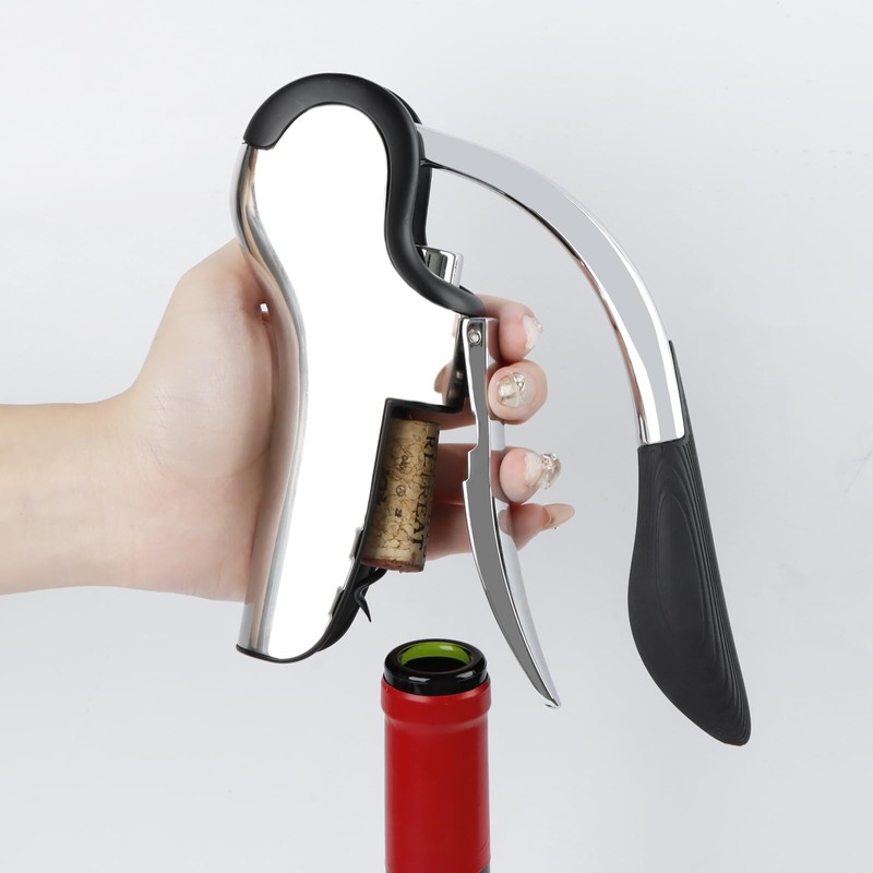 KAYCROWN Stainless Steel Wine Bottle Opener, Vertical Lever Corkscrew with