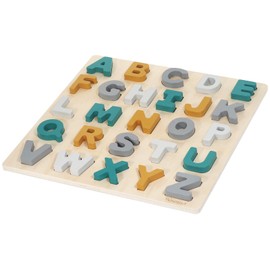 Kindsgut ABC Puzzle Letters Wooden Puzzle in Subtle Colours, Environmentally Friendly Materials, Free from Harmful Substances, Caspar
