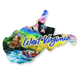 West Virginia Wilderness Acrylic Fridge Magnet, State Souvenir, 4x3 Inches