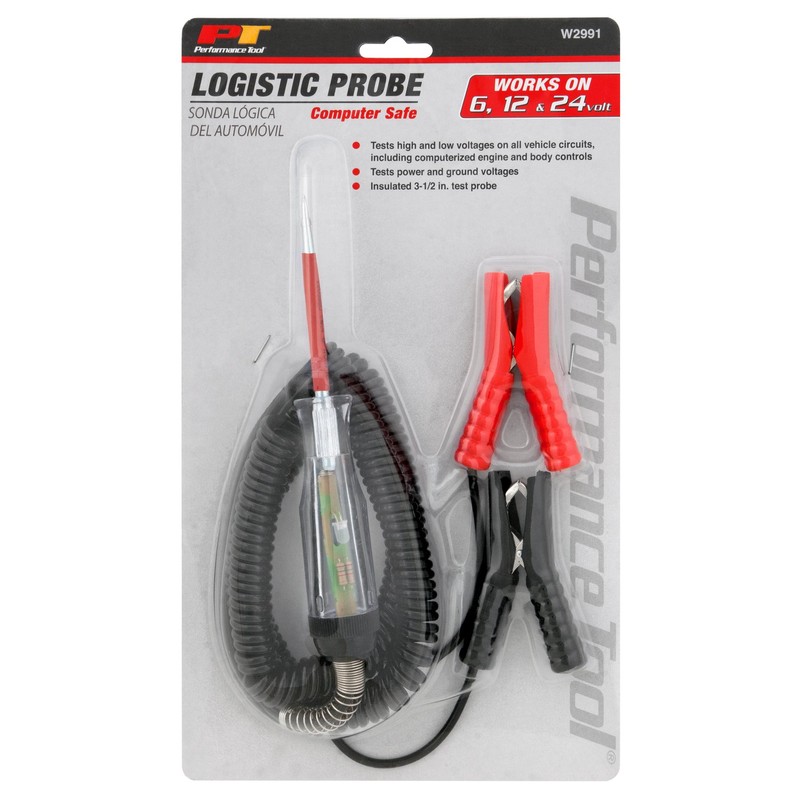 Performance Tool W2991 Computer Safe Logistic Probe (6/12/24 Volt) With