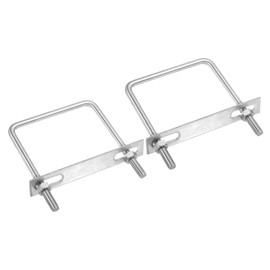 PATIKIL M10x100x150mm Square U-Bolts Kit, 2Set 304 Stainless Steel Square U Shaped Bolts Replacement Parts with Frame Plates and Nuts for Ski Board Sailboat Trailer