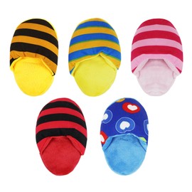 Andiker Dog Squeaky Toys, 5 Pack Cute Slipper Shape Dog Plush Toys Soft Bite-Resistant Dog Chew Toys Interactive Dog Toys for Small Medium Dogs Entertaining Biting Chewing