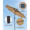 PEAKVONDER 9 ft Outdoor Patio Umbrella with Solar Lights -