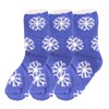 BambooMN X-Large Soft Warm Cozy Fuzzy Snowflake Crew Socks, 06