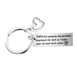Ghloyza Father Keyring Gifts Father's Day Gifts from Daughter Son Dad Birthday Christmas Keyring You Have Me Already, silver, Unit size