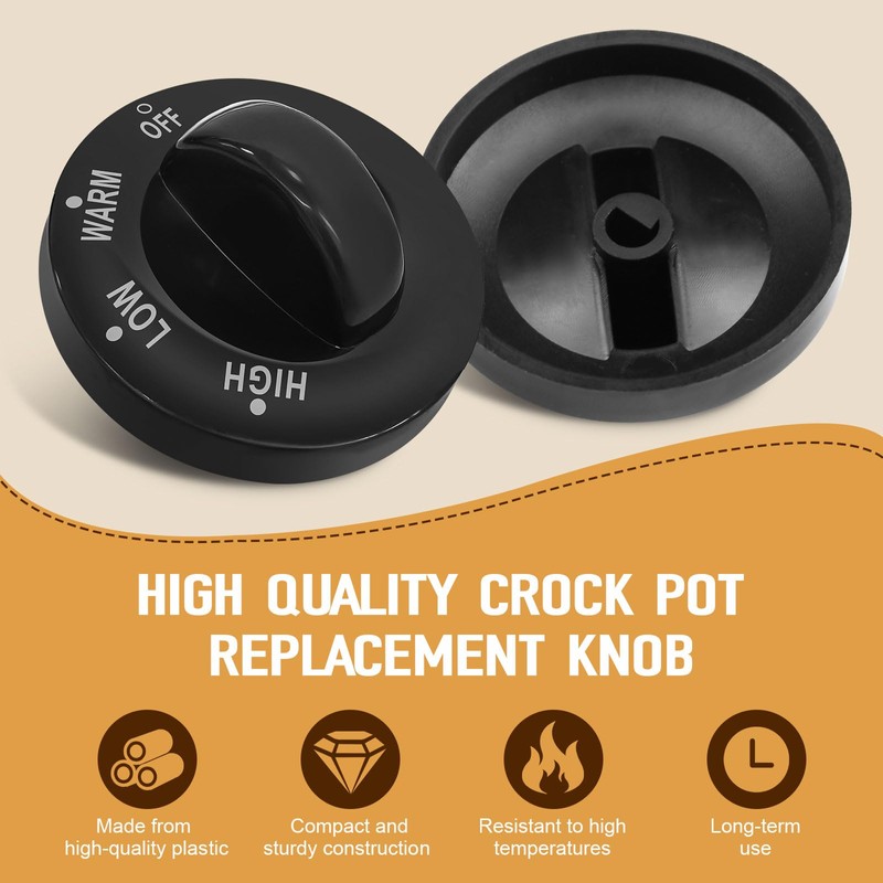 Dairrr Fuuu Slow Cooker Knobs Replacement for Hamilton Beach Crock