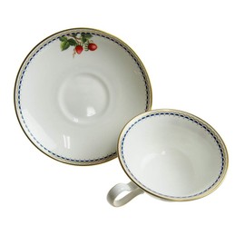 Wedgwood 40007435/7434 Cup_Saucer Wild Strawberry Archive Tea Peony