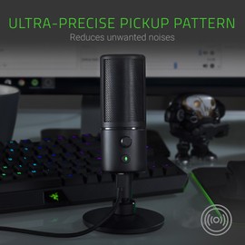 Razer Seiren X: Supercardiod Pick-Up Pattern - Condenser Mic - Built-In Shock Mount - Professional Grade Streaming Microphone - RZ19-02290100-R3U1 (Renewed)