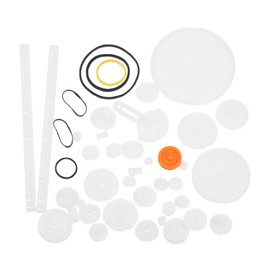 MECCANIXITY Plastic Gear Set Small Motor Gears Module 0.5 for DC Motor DIY Accessories Model Toys RC Car Robot with Belts Pack of 34