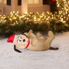 HOLIDAY TIME Playful Puppy in Santa Hat Rolling in The
