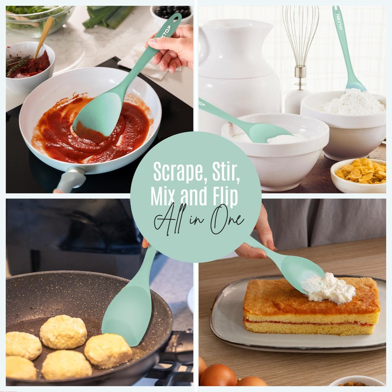 NEXTOP Silicone Spoon Spatula Set of 4 - Heat Resistant