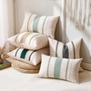 Cushion Covers Sage Green Boho Striped Geometric Decorative Cotton Pillowcases