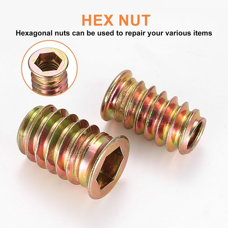 Threaded Inserts for Wood, 155 Pcs Threaded Insert Nuts, M4