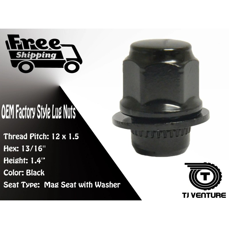 J&J 20PCS OEM MAG LUG NUTS BLACK 12X1.5 [FIT: MITSUBISHI]