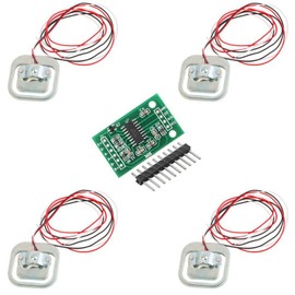 Stemedu Pack of 4 Half Bridge Load Cell 50 kg Half Bridge Strain Gauge Weight Sensor + 1 Piece HX711 Module for Arduino Microcontroller DIY