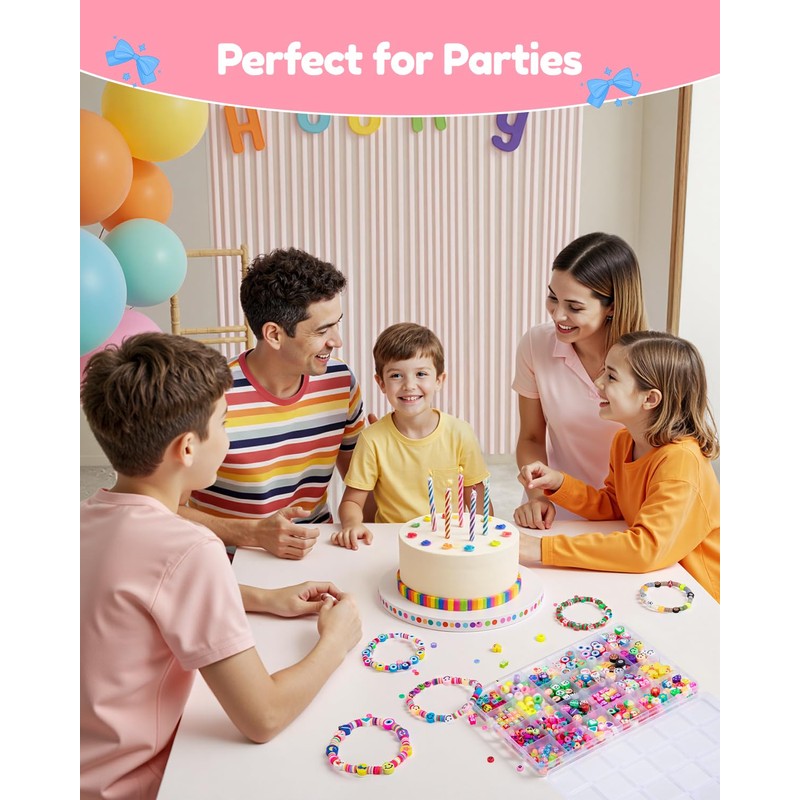 Taybonds Polymer Clay Beads Charms Bracelet Making Kit for Kids