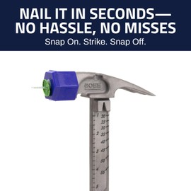 Boss Hammer Magnetic Cap - Magnetic Roof & Button‑Cap Nail Starter for 16 oz Steel / 18 oz Steel / 10 oz Titanium Hammers - Size 1, 1.25" Diameter, Made in USA - BC1