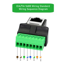 GINTOOYUN RJ45 Screw Terminal,RJ45 Ethernet 8P8C Female to 8 Pin Extender Adapter Connector for Cat7 Cat6 Cat5 CCTV DVR Network Coupler