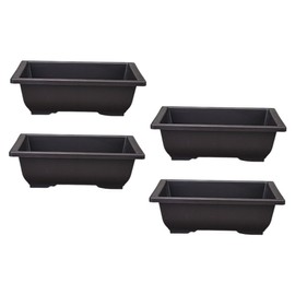 BESPORTBLE Classic Bonsai Pot 4 Pack Rectangular Planter Box Outdoor Flower Pot Sturdy Plastic for Indoor Plants