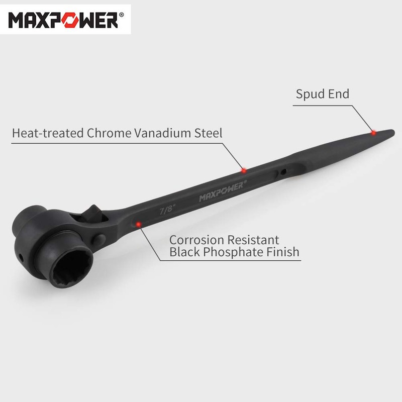 MAXPOWER 2PCS Scaffold Wrench Set, Dual Socket Scaffold 7/8 inch