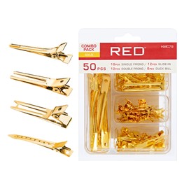 Red by Kiss Silver Metal Hair Clips, Durable Sturdy Hold for Long Lasting Styling & Curl Setting, Rust-Free Hair Pins for Thick & Thin Hair (60, Combo Pack, Silver)