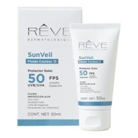 Reve Dermatologique SunVeil Fluide Couleur FPS 50 50ml Protector Solar Con Color Amplio Espectro UVA UVB Vitamina E Uso Diario Facial