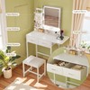 Small Vanity Desk with Mirror and Lights, Makeup Vanity with