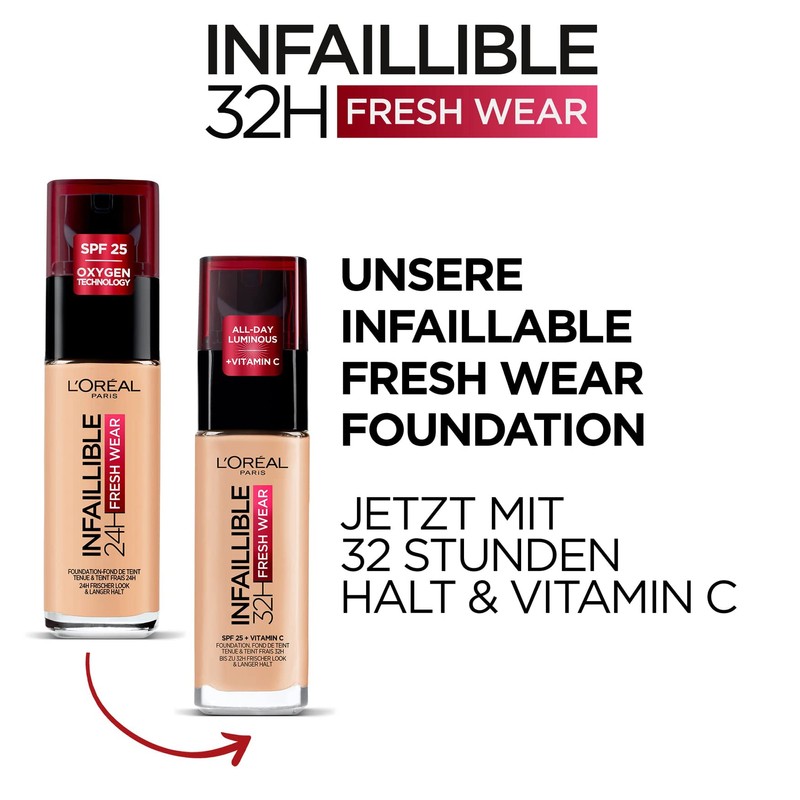 L'Oréal Paris makeup, waterproof and long-lasting liquid foundation with SPF