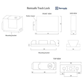 Remsafe Track Lock Sliding Window Safety Lock Black, Child Safety Window Lock, Aluminium Sliding Window Restrictor, Low Profile High Security Window Locks with Key