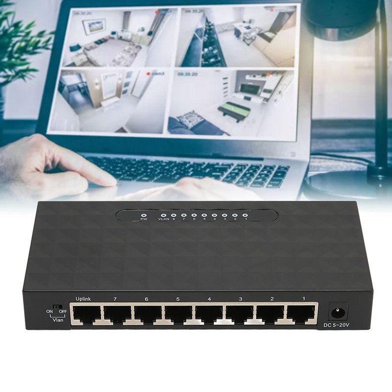 Network Switch Gigabit 1000Mps 8 Ports Self Adaptive Switch Ethernet
