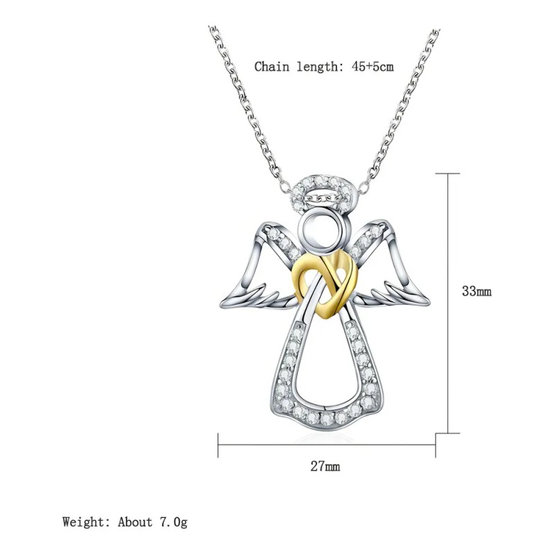Collar Dije Angel De Guarda Alas Angelito Protección Amor Mujer