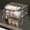 FKTXCO Clear Stackable Makeup Organizer with Drawer, Vanity Countertop Containers