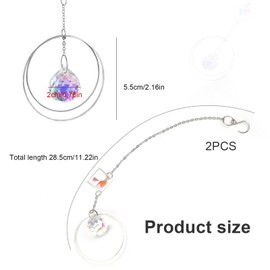 LERANXIN Pack of 2 Crystal Sun Catchers 28 cm Suncatcher Crystal Sun Catcher Rainbow Pendant with Wind Chime & Rainbow Production, for Windows, Home, Garden & Festivities, Perfect Window Decoration