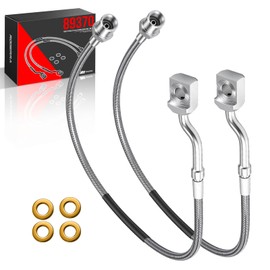 89370 Front Stainless Steel Braided Brake Hose Line Kit Compatible with 2007-2019 Chevy Silverado 1500 2500 3500HD Tahoe Avalanche Suburban GMC Sierra Yukon 1500 2500 3500HD Replace 89370
