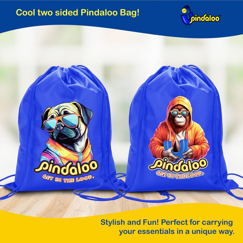 pindaloo cool Drawstring Backpack Bag - Blue 2 different sides