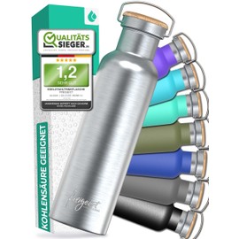 Thermos Flask 1 Litre Stainless Steel Thermal Drinking Bottle Stainless Steel Insulated Flask Keeps 25 Hours Cold / 13 Hours Warm, Stainless Steel Drinking Bottle BPA Free, Insulated Bottle and Water