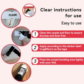 SINSOP Reusable Carpet Grippers,Non Slip Rug Pads Grippers for Hardwood Floors and Tiles, Washable,Strong Adhesive Grippers for Area Rugs, Keep Corners Flat, Non-Damaging for Floor Metallic Black (4)