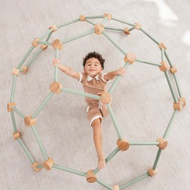 Comfy Cubs Wooden Toddler Play Gym for 3-6 Years Old - Montessori Climber for Kids - Safe Climbing Toy Support up to 120 lbs - Easy to Assemble Kids Climber for Active Play - Sage