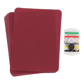 sourcing map 8 Pcs Iron on Patches with Sewing Kit Fabric Repair Patch 4.9"x3.7" Patches for Clothes Iron on Patches for Jeans, Bags, Sofa,Tent Dark Red