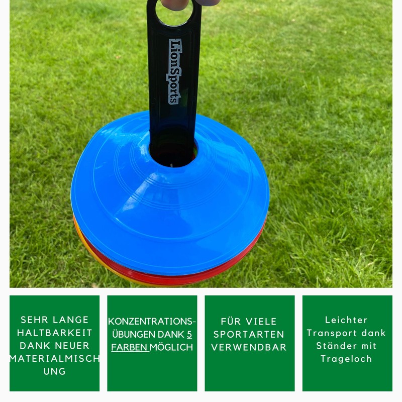 LionSports Professional Marker Cones Set (Improved Version 2020) - Perfect